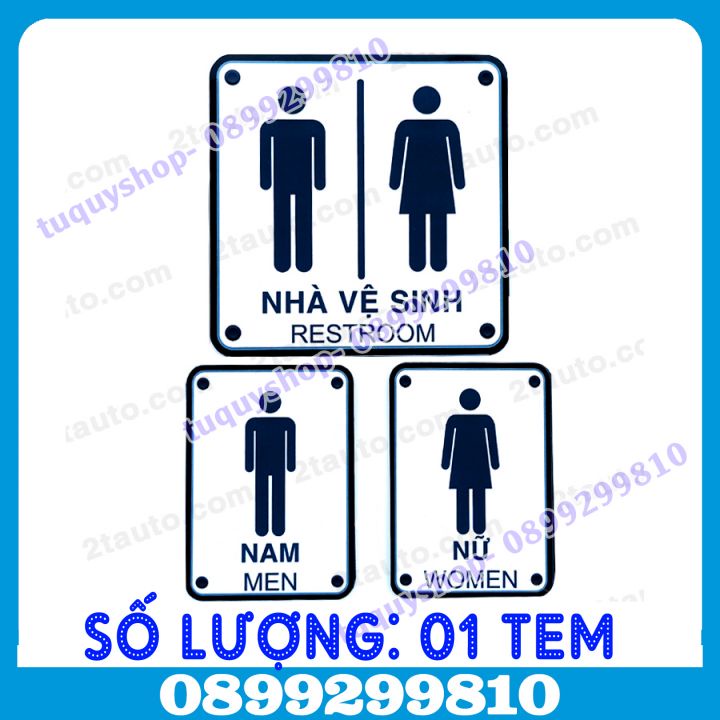 01 TEM DECAL DÁN BIỂN NHÀ VỆ SINH NAM NỮ, VỆ SINH CHUNG