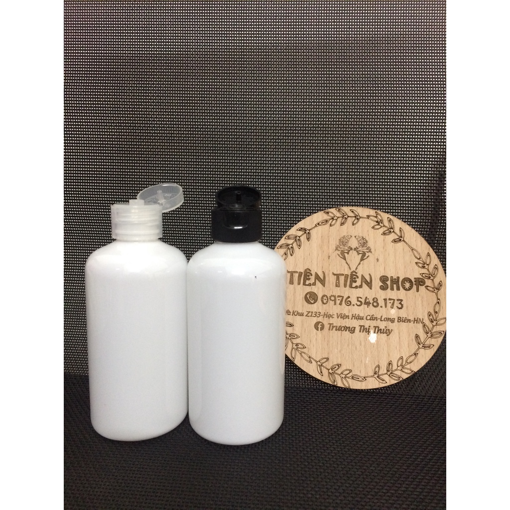 Chai nhựa pet trắng 220ml dáng lùn nắp bật
