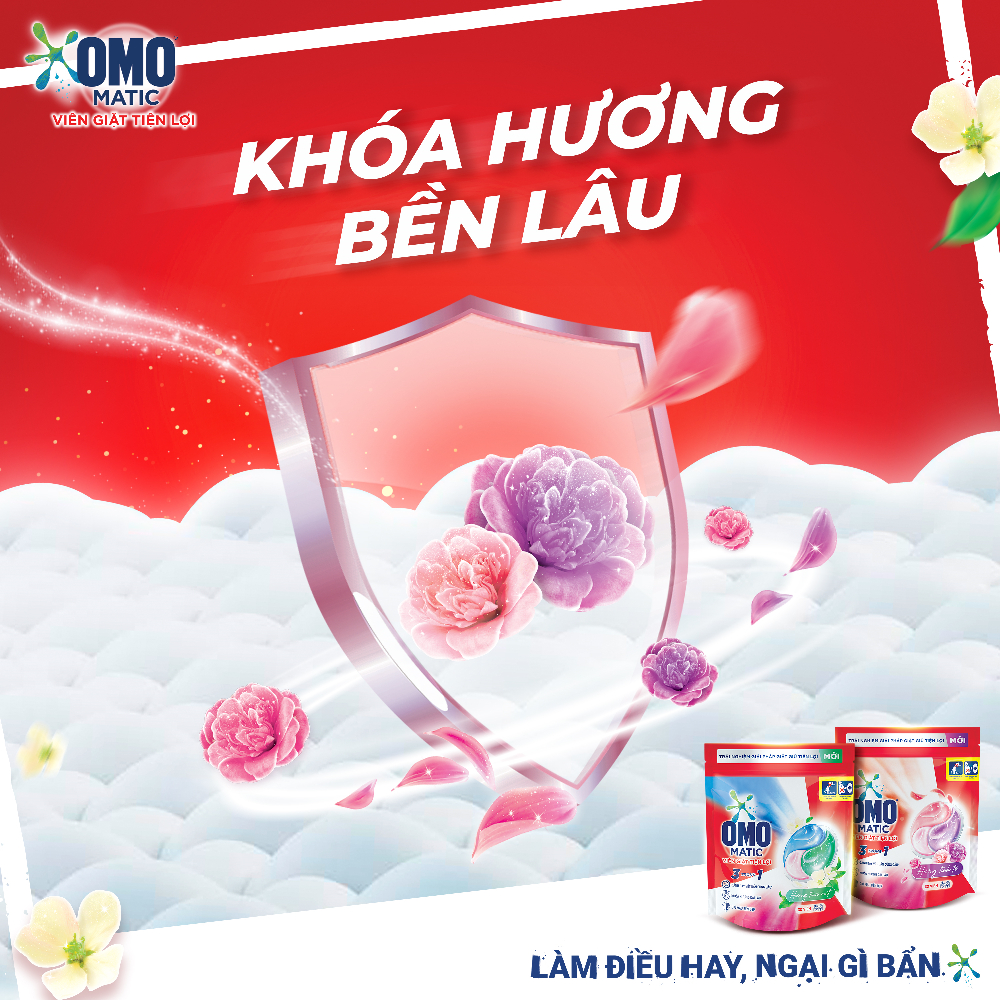 Túi viên giặt tiện lợi OMO 3 trong 1 (30 viên/túi)