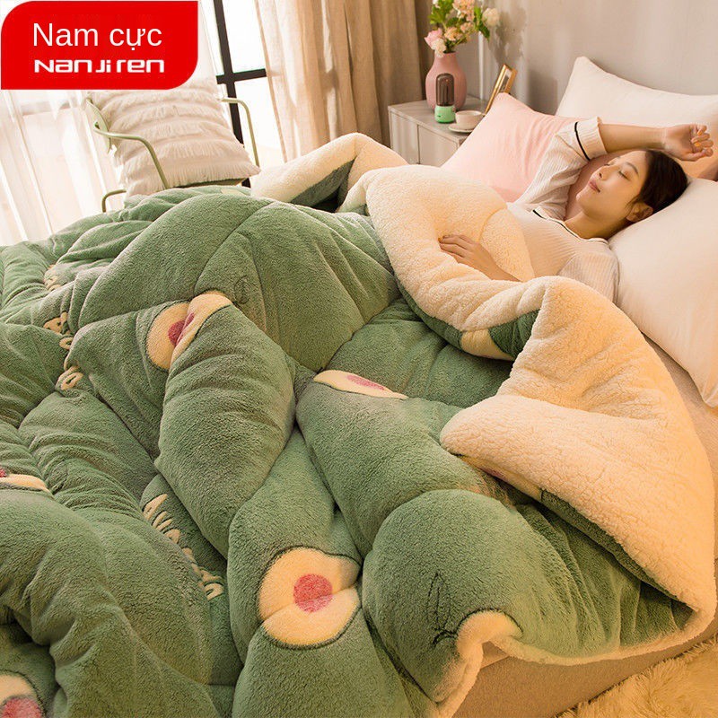 Chăn lông cừu nhung hai mặt cho mùa thu và đông ấm áp dày hơn cộng với lõi