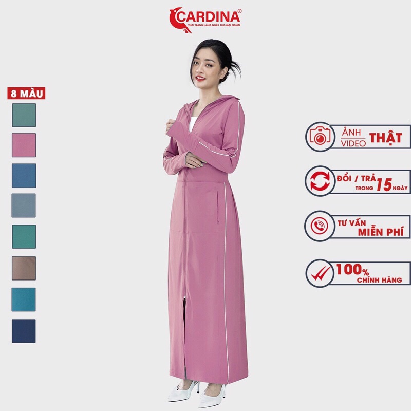 Áo chống nắng nữ CADINA 2 lớp dáng dài liền thân chất thun lạnh cao cấp