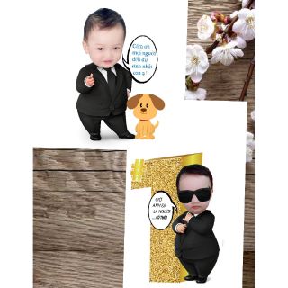 Chibi hình bé để bàn có chân đứng trang trí sinh nhật siêu cute !