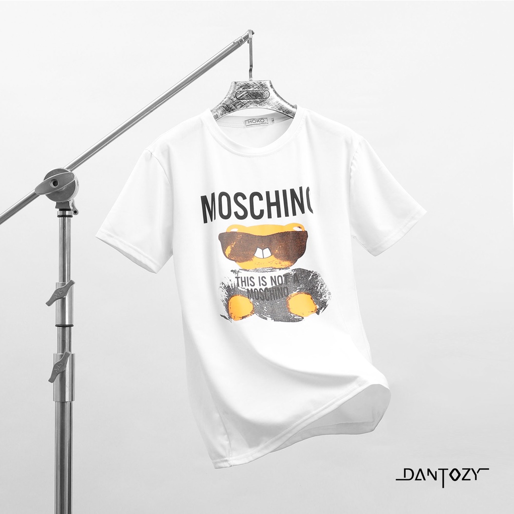 Áo thun Nam Moschino cổ tròn cộc tay vải Poly cá sấu cao cấp cấp phong cách trẻ trung năng động