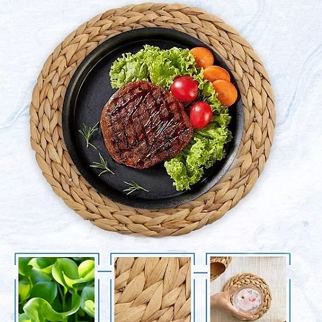 Thảm lục bình Mint decor - Đĩa lục bình lót ly - Lót ly lục bình hàng loại đẹp đan kỹ - Lót nồi - Trang tri, chụp hình