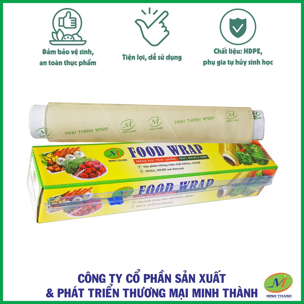 Màng bọc thực phẩm có dao cắt nhựa MINHTHANH 30cm x 150m