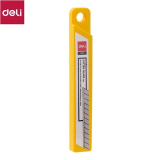 Lưỡi dao rọc giấy deli, cỡ nhỏ, loại 13 lưỡi, bạc 10 chiếc/hộp - 1 hộp e2012