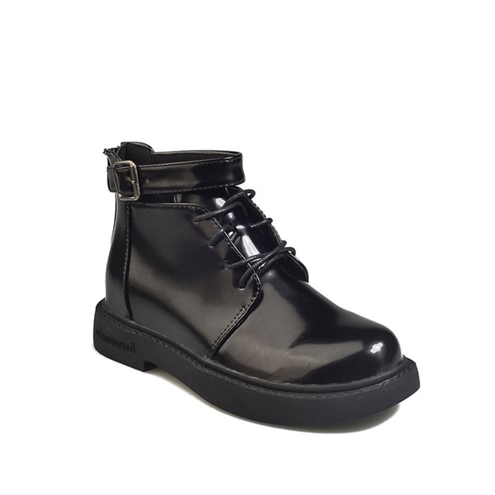 Giày cao cổ da bóng quai cổ chân