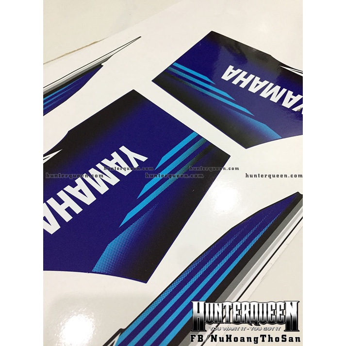 Tem rời YaZ 125 đen trắng xanh. Decal cao cấp chống nước, không bay màu