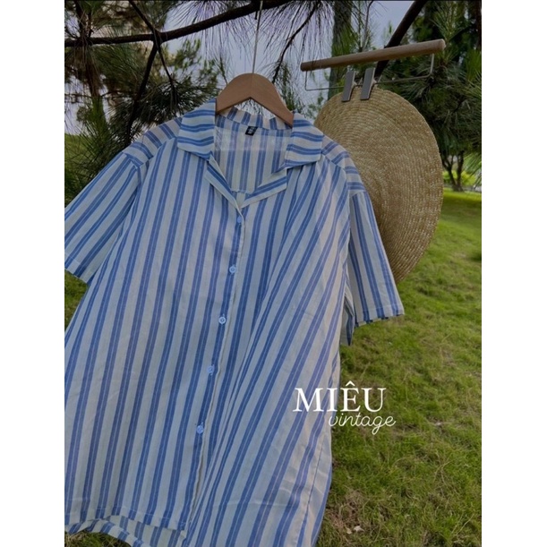 [Ảnh thật/sẵn] Áo sơmi SỌC VẰN Ulzzang cộc tay/ sơ mi nữ kẻ sọc