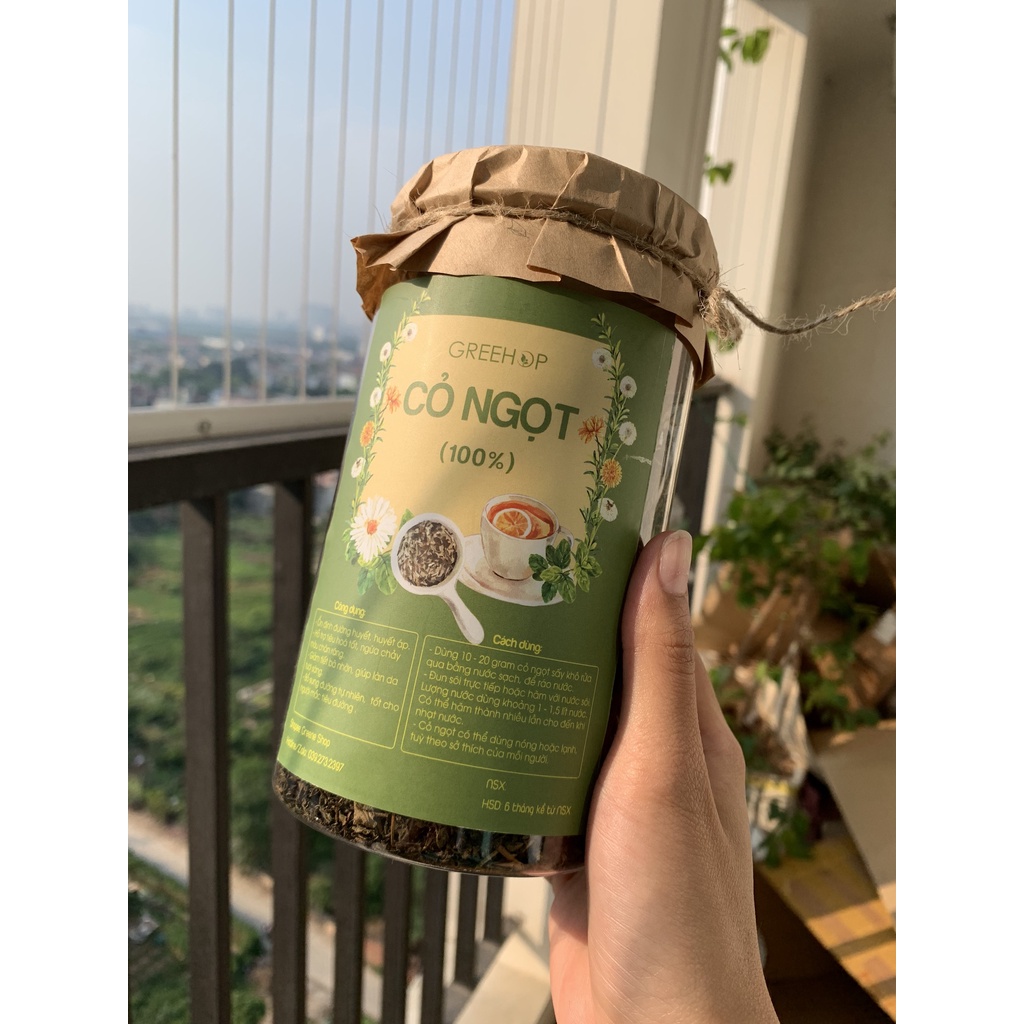 Cỏ ngọt GreeHop khô tự nhiên, hỗ trợ Tiểu đường, giảm cân nặng, vị ngọt tự nhiên