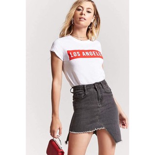 Áo thun dáng crop F21 Los Angeles auth