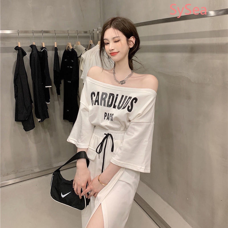 Bộ Áo Hai Dây + Chân Váy Xẻ Tà Quyến Rũ Thời Trang Mùa Hè Cho Nữ