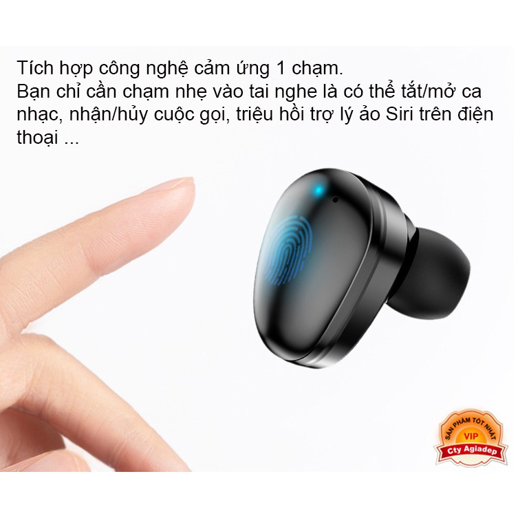 Tai nghe Bluetooth 5.0 xịn Serial X7 - Cảm ứng chạm, có Dock sạc, chất lượng cao