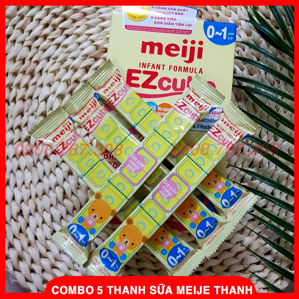 COMBO 5 Thanh Sữa Meiji Thanh Nhập Khẩu Cho Bé - Sữa Thanh Meiji Số 0 Date 2023