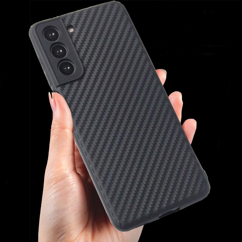 Ốp Điện Thoại TPU Mềm Mỏng Kết Cấu Sợi Carbon Cho Samsung Galaxy S22 Plus S22 Ultra S21 FE A03S