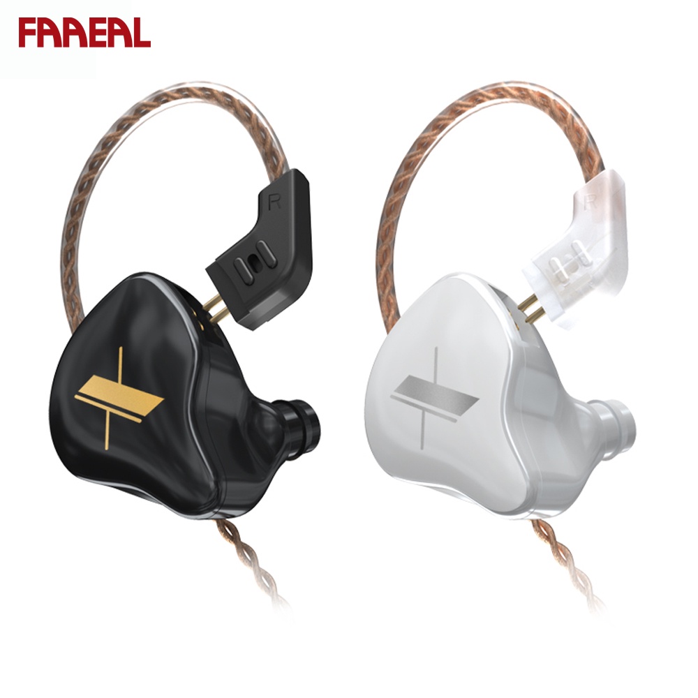 Tai nghe nhét tai FAAEAL KZ EDX 1DD HiFi có dây cáp 2 pin có thể tháo rời tiện dụng