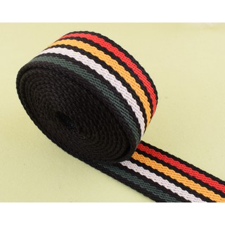 Dây Vải Cotton 38mm Màu Cầu Vồng Dùng Để Làm Đồ Thủ Công