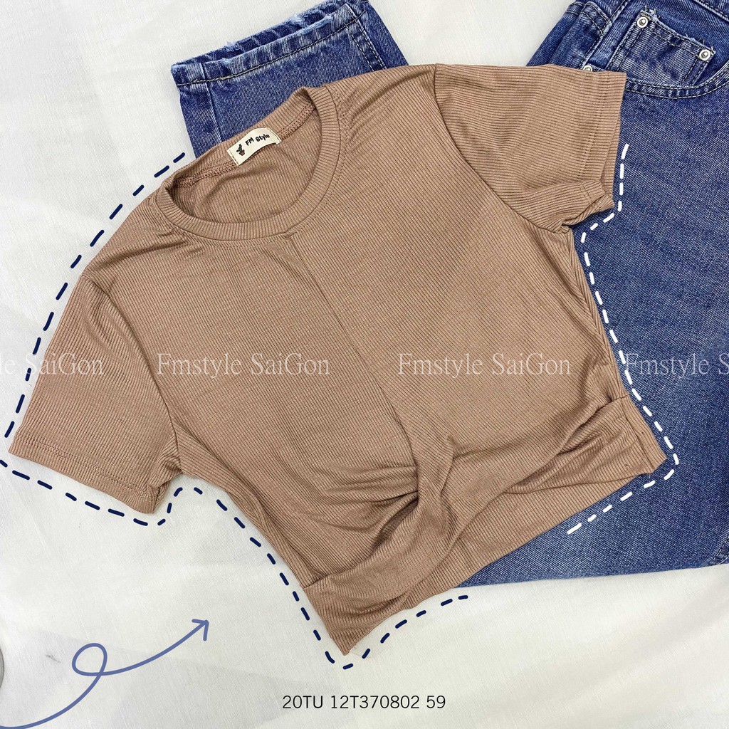 Áo thun tay ngắn xoắn eo ulzzang thời trang nữ Fmstyle Saigon 21TU03T370901 | BigBuy360 - bigbuy360.vn