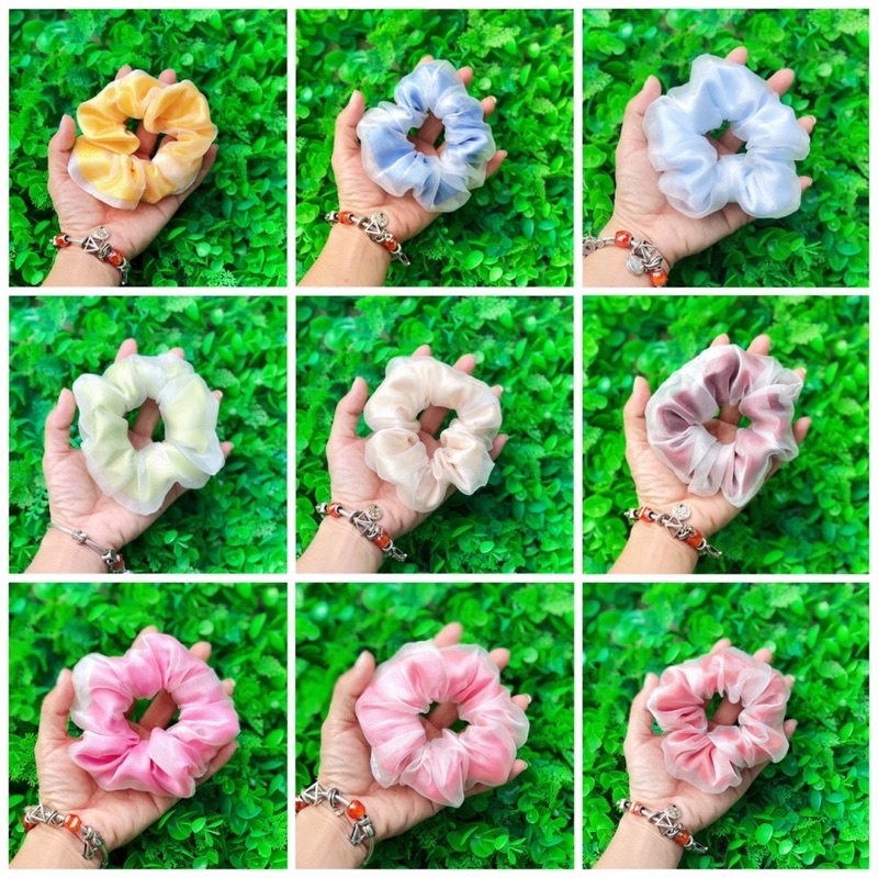 🎀🎀 (Set 2 cái) Dây cột tóc SCRUNCHIES 2 Lớp Xinh Xắn 🎀🎀