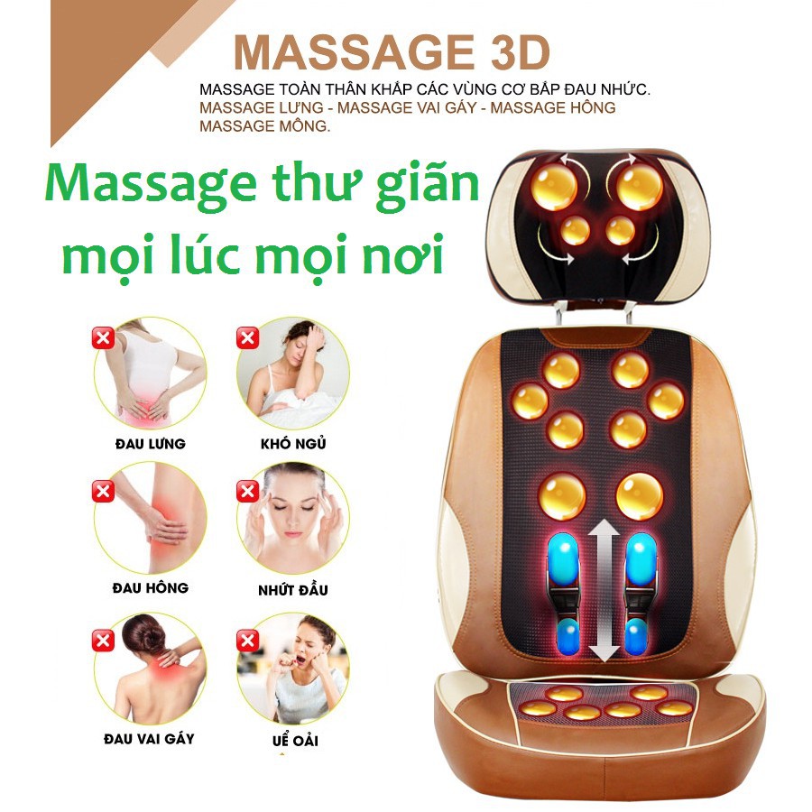 EuroQuality Ghế Đệm Massage Đa Điểm Pad – 3DS -