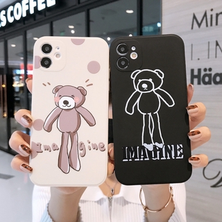 Ốp lưng iPhone X XS XR XSMAX 6 6s 6 plus 7 8 plus 11 11pro 11promax 12 12pro 12promax Hình gấu hoạt hình đen trắng