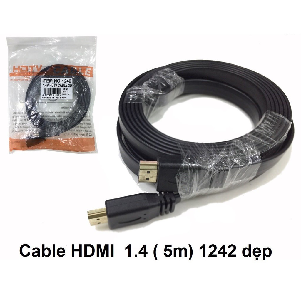 Cáp HDMI 1.4 dây dẹp loại rẻ từ 1.5m đến 20m , 1.5m 214, 3m 1250 , 5m 1242 , 10m 1244