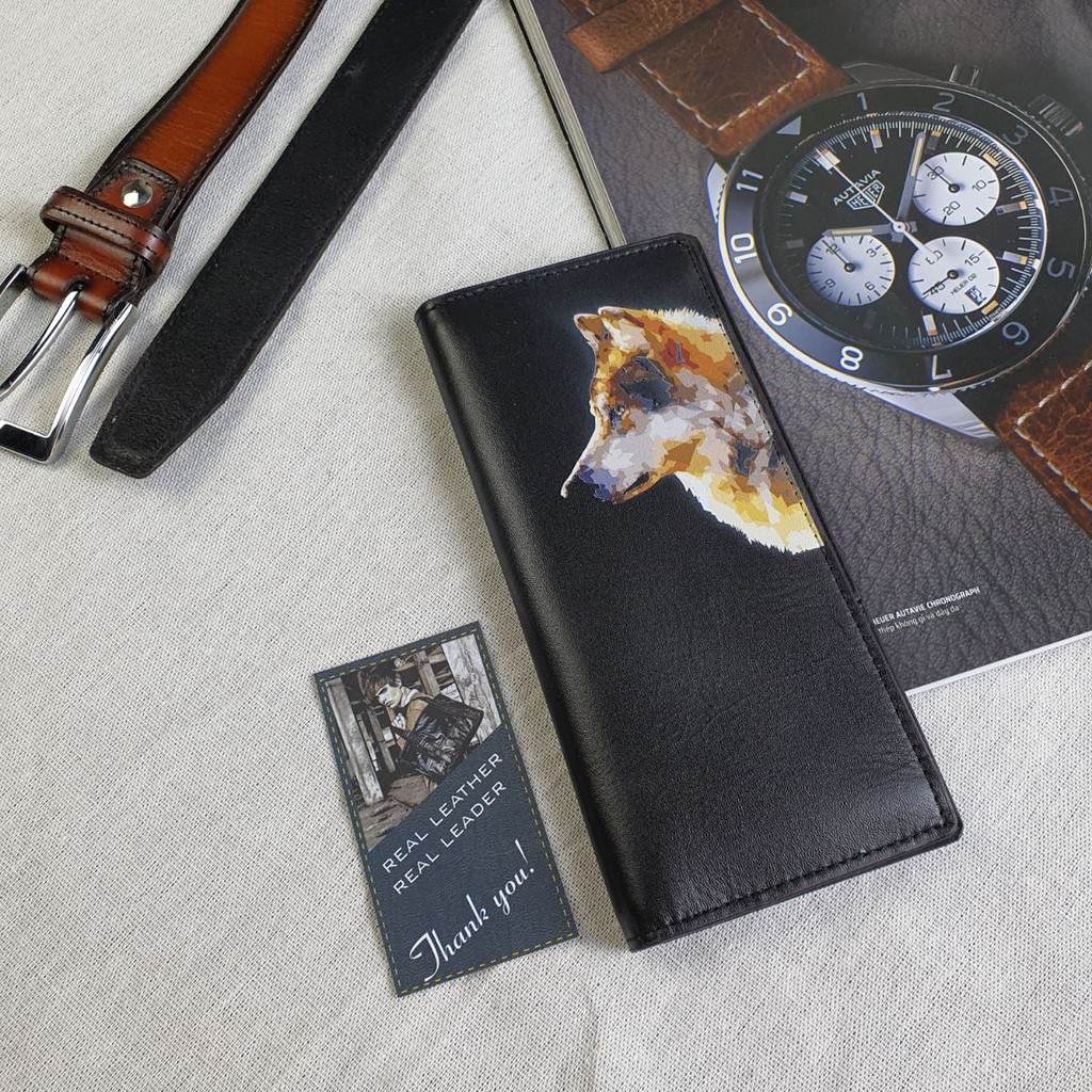 Ví dài nam nữ da bò thật WL111-UV1   - 100% da bò thật, bảo hành 3 năm