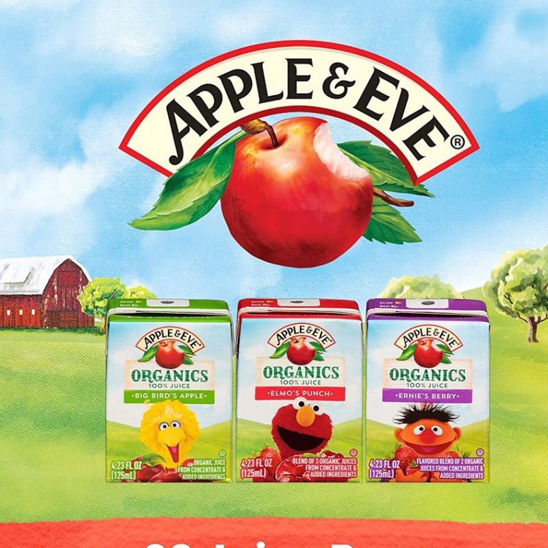(Mỹ - date 02/24)Nước ép 100% trái cây organic Apple & Eve hộp 125ml cung cấp vitamin C cho trẻ em( Bán lẻ, tùy chọn vị)