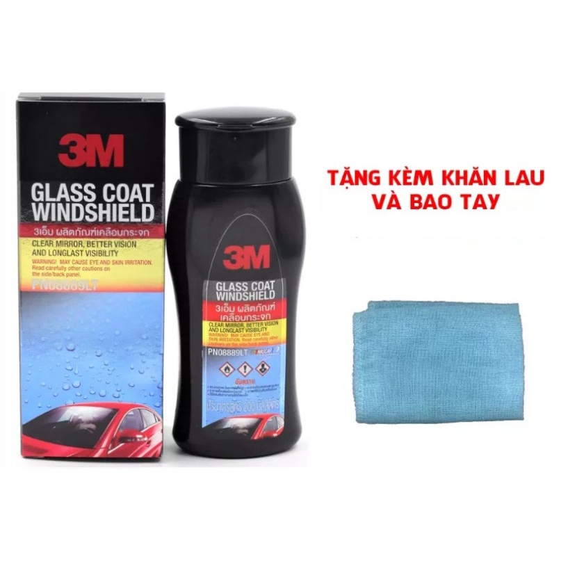 Chất chống bám nước trên kính xe ô tô 3M Glass Coat Windshield PN08889LT