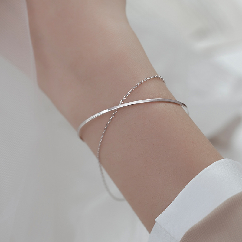 Vòng Tay Nữ Mạ Bạc 925 Đơn Giản Thời Trang