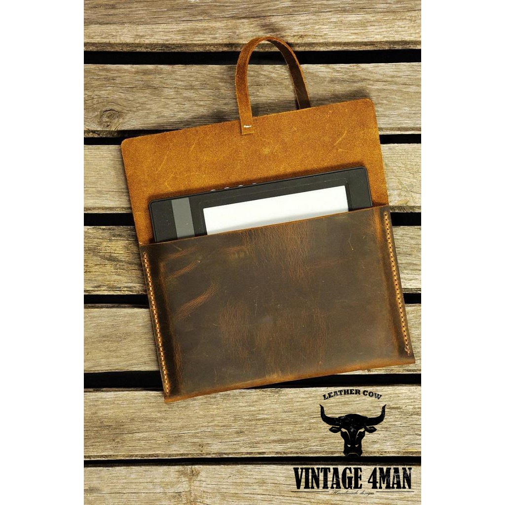 Túi da bò thật đựng laptop, máy tính bảng, tệp A4 đủ size / Da thật M4