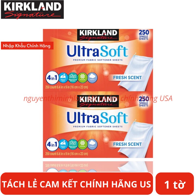 Tách Lẻ 20/30 Tờ Giấy Thơm Quần Áo KIRKLAND Làm Mềm Vải Hàng Mỹ