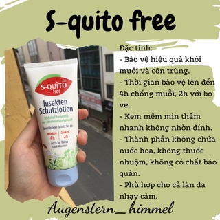 Kem chống muỗi S-quito free Insekten schutzlotion cho trẻ sơ sinh và trẻ em