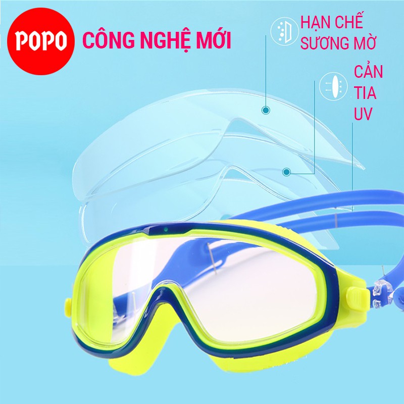 Kính bơi trẻ em chính hãng POPO 360 góc nhìn PANORAMA bảo vệ mắt cản tia UV, hạn chế sương mờ ngăn nước tuyệt đối SPORTY