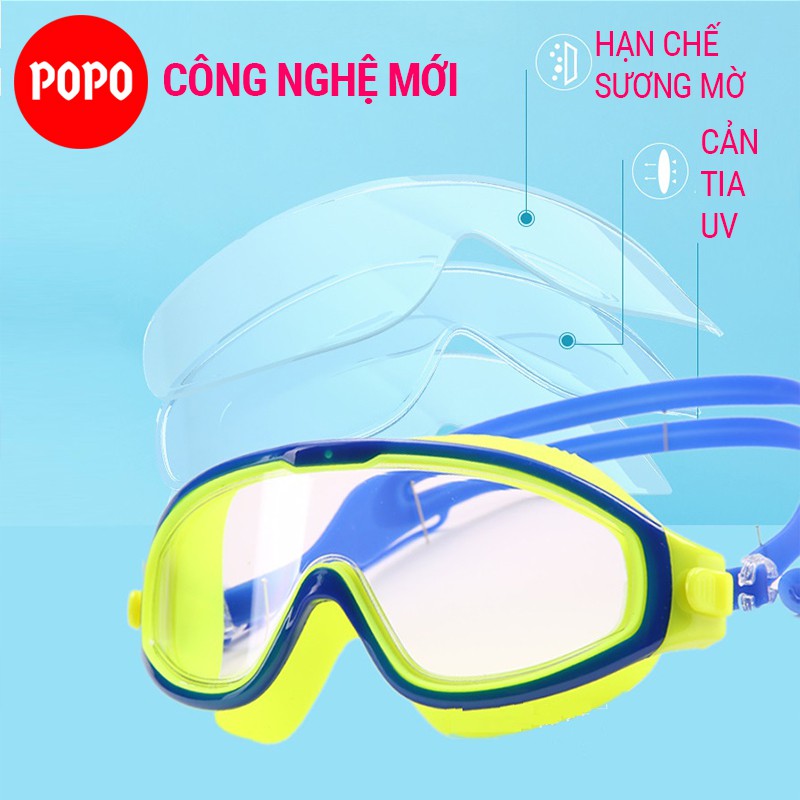 Kính bơi trẻ em chính hãng POPO 360 góc nhìn PANORAMA bảo vệ mắt cản tia UV, hạn chế sương mờ ngăn nước tuyệt đối