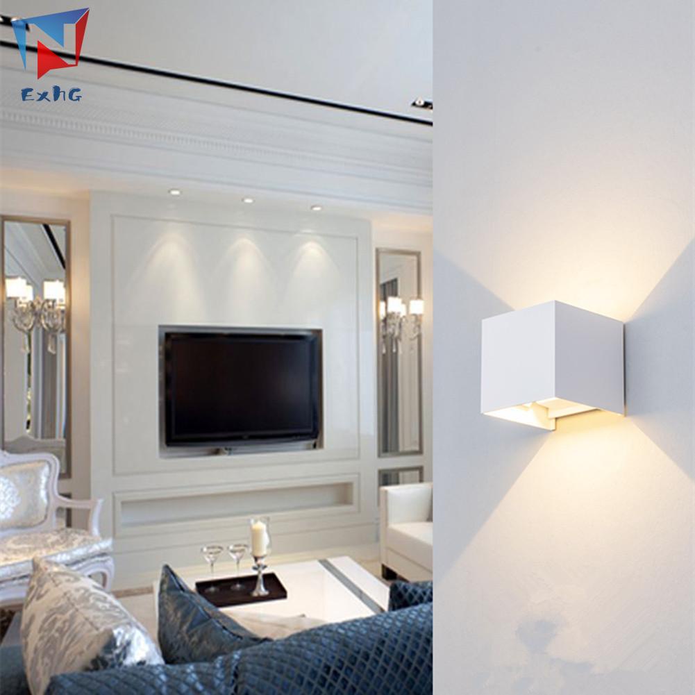 Đèn Led COB 6W Gắn Tường Bằng Nhôm Chống Nước Màu Trắng Đen Phong Cách Bắc Âu Hiện Đại