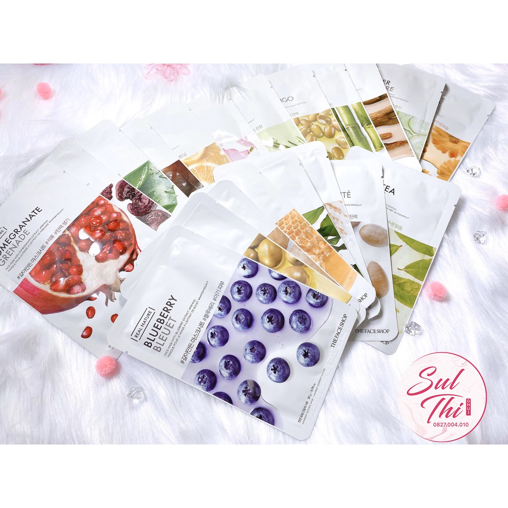 Combo 10 miếng mix Mặt Nạ The Face Shop Real Nature Mask Sheet 20g