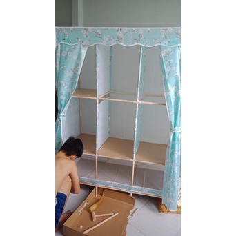 Tủ quần áo 💥FREESHIP💥 Tủ vải đựng quần áo khung gỗ nhiều size