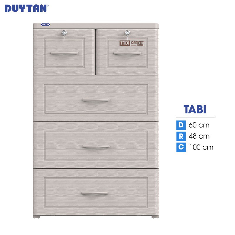 Tủ nhựa DUY TÂN Tabi 4 tầng 5 ngăn (60 x 48 x 100 cm) - 41590