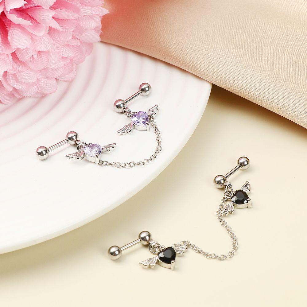 ORIENTLII Khuyên Tai Helix Hình Đôi Cánh Thiên Thần 1.2mm