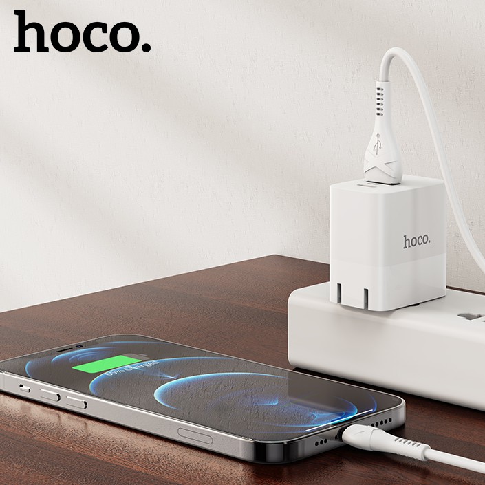 Cóc sạc nhanh Hoco DC18 QC3.0 20W cổng Usb và Type-C -Dành cho thiết bị Android, Apple