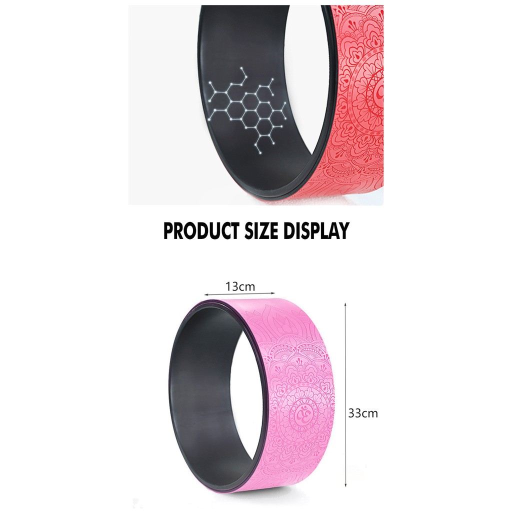 Vòng Tập Yoga Khung Nhựa PP - Cao Su PU Chịu Lực In Hoa Văn Mandala Chống Trơn Trượt 100%