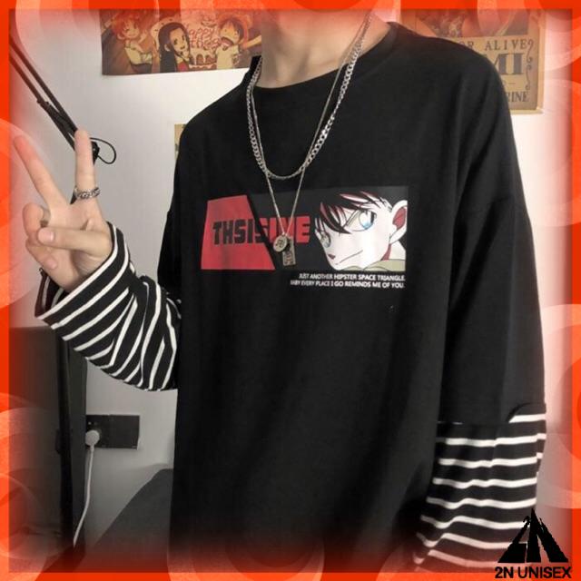 [ Có Ảnh Thật ] Áo thun tay dài form rộng unisex - Áo phông dài tay nam nữ oversize conan