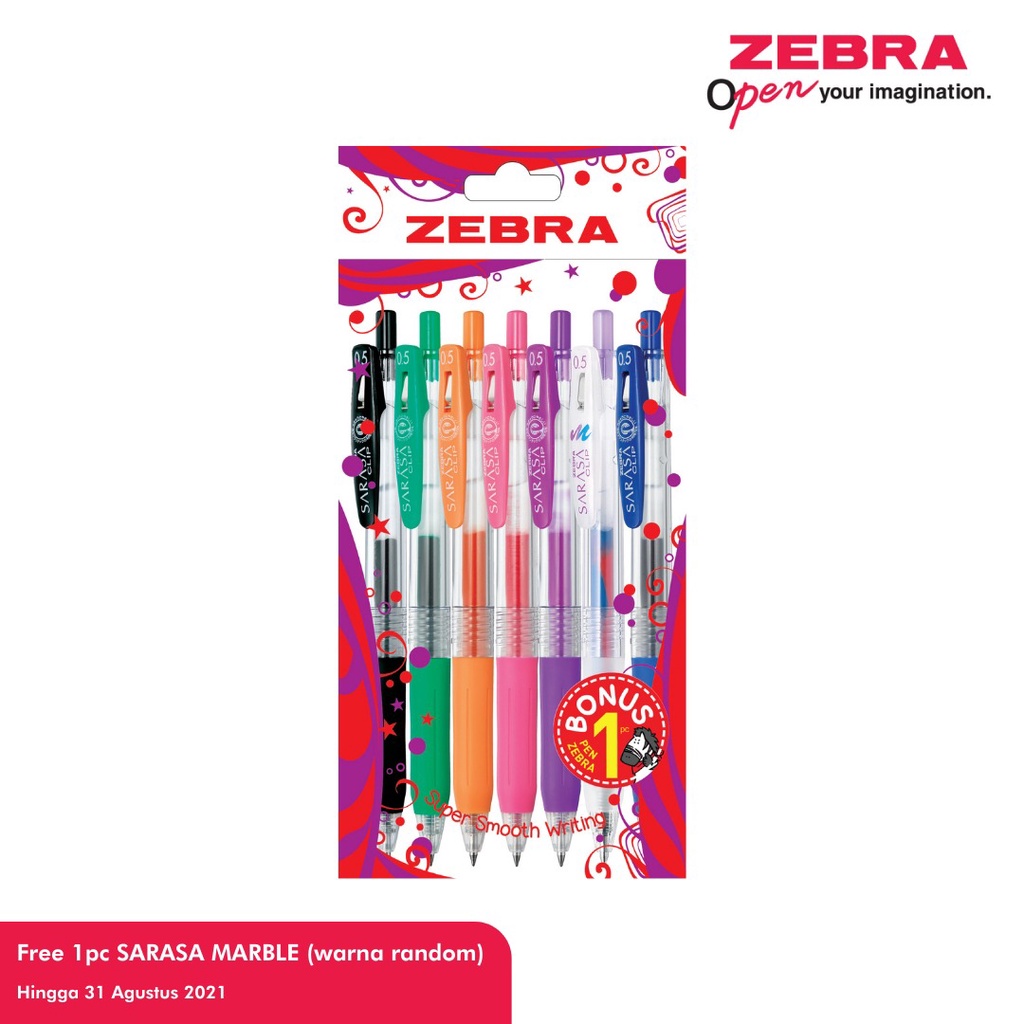 Zebra SARASA SET6 Cẩm Thạch SARASA Miễn Phí