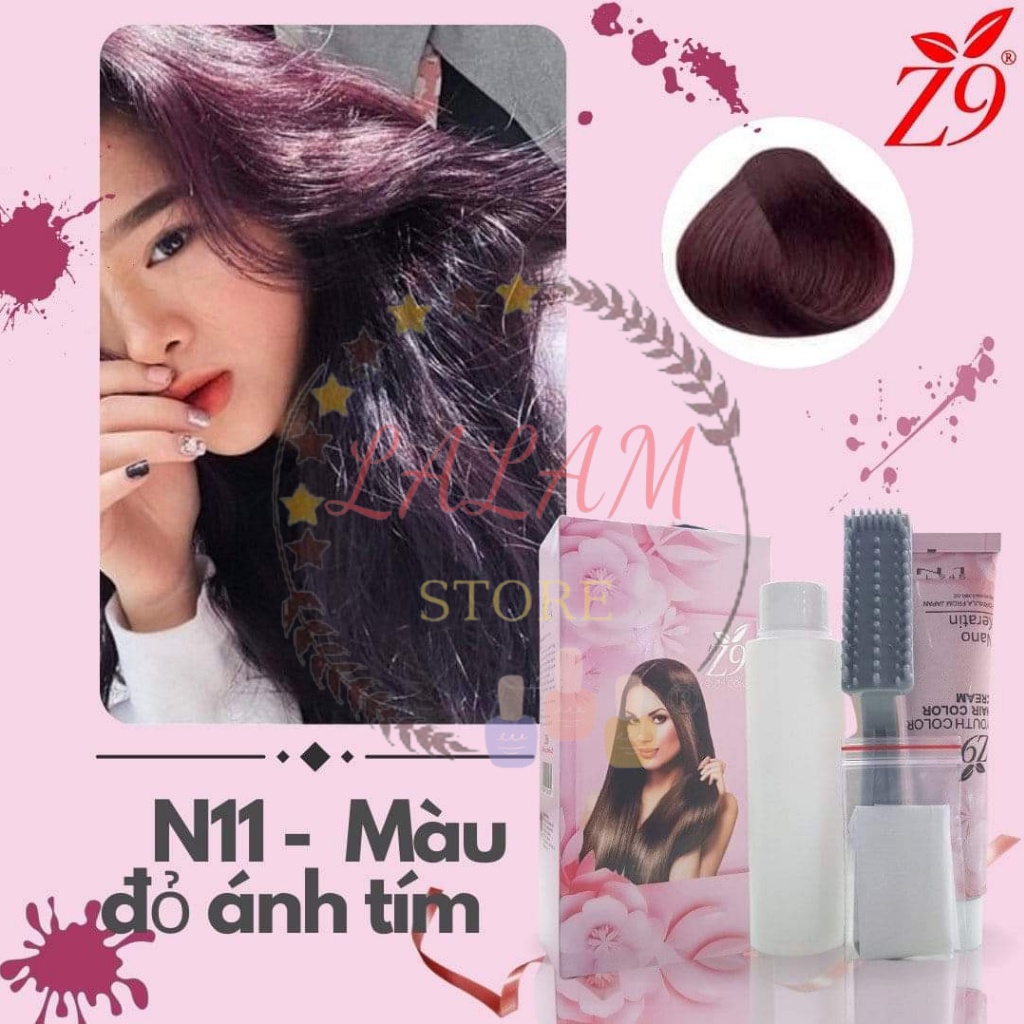 Thuốc nhuộm Phủ Bạc Z9 Lalam Thuốc nhuộm tóc nhiều màu không phai không gây hại cho da đầu tặng kèm găng tay nhuộm