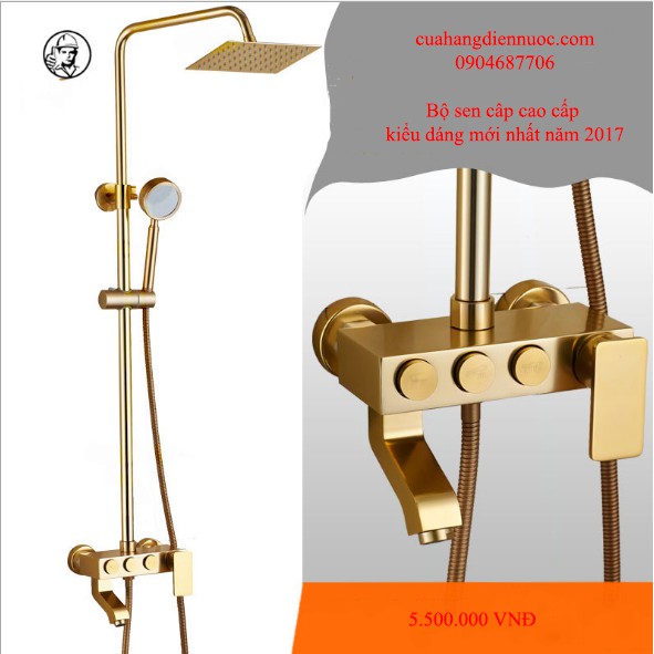 Combo bộ sen cây vàng kèm bộ vòi chậu lavabo cao cấp SC05-SNL24