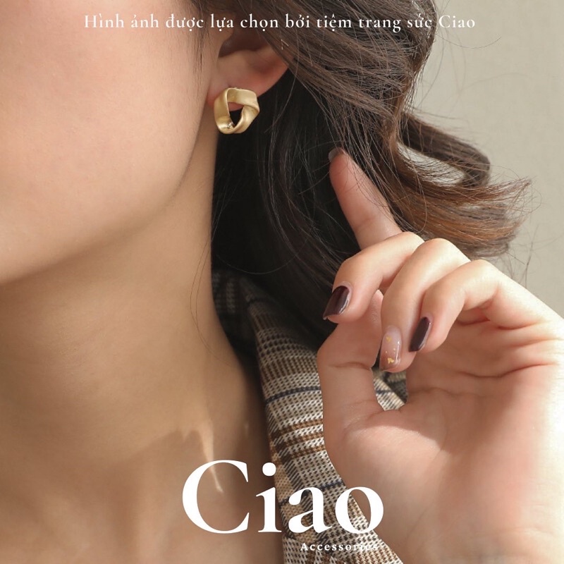 [HOẢ TỐC 1H] Khuyên tai/ Bông tai mạ bạc S925 thiết kế hình xoắn nhỏ đơn giản Retro Ciao