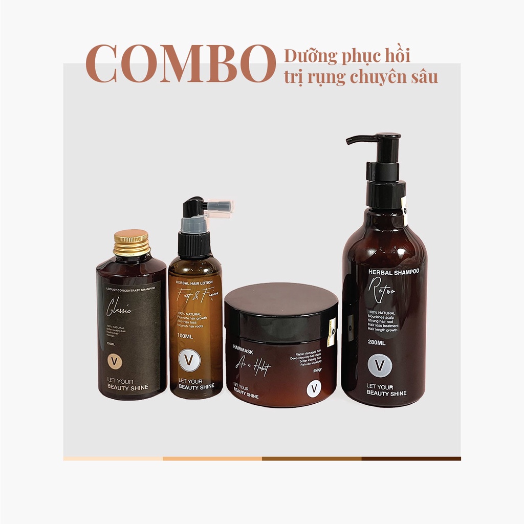 Combo 15 Dưỡng phục hồi, Ngăn ngừa rụng tóc chuyên sâu 280ml Vyvyhaircare