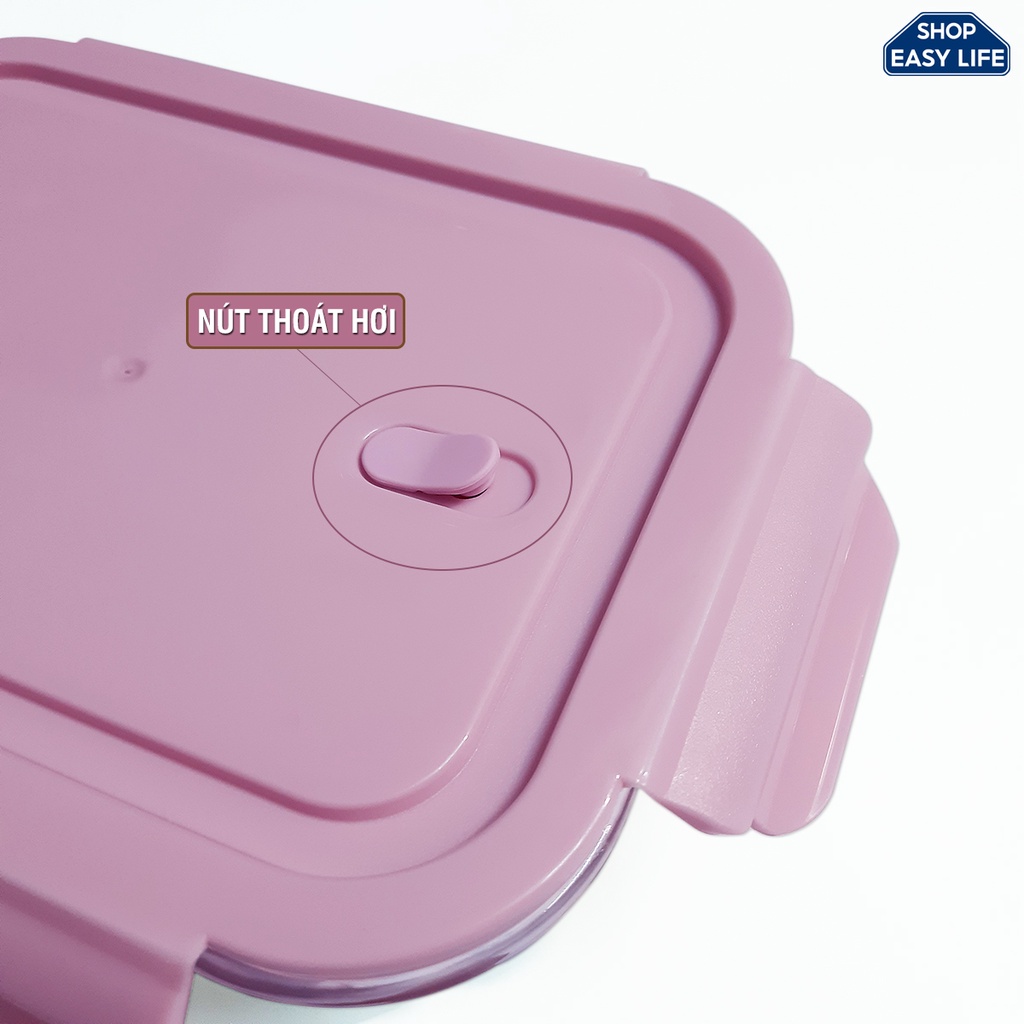 Bộ hộp cơm văn phòng thủy tinh 3 ngăn [3 ngăn 1000ml + hộp canh + túi], dùng được trong lò vi sóng