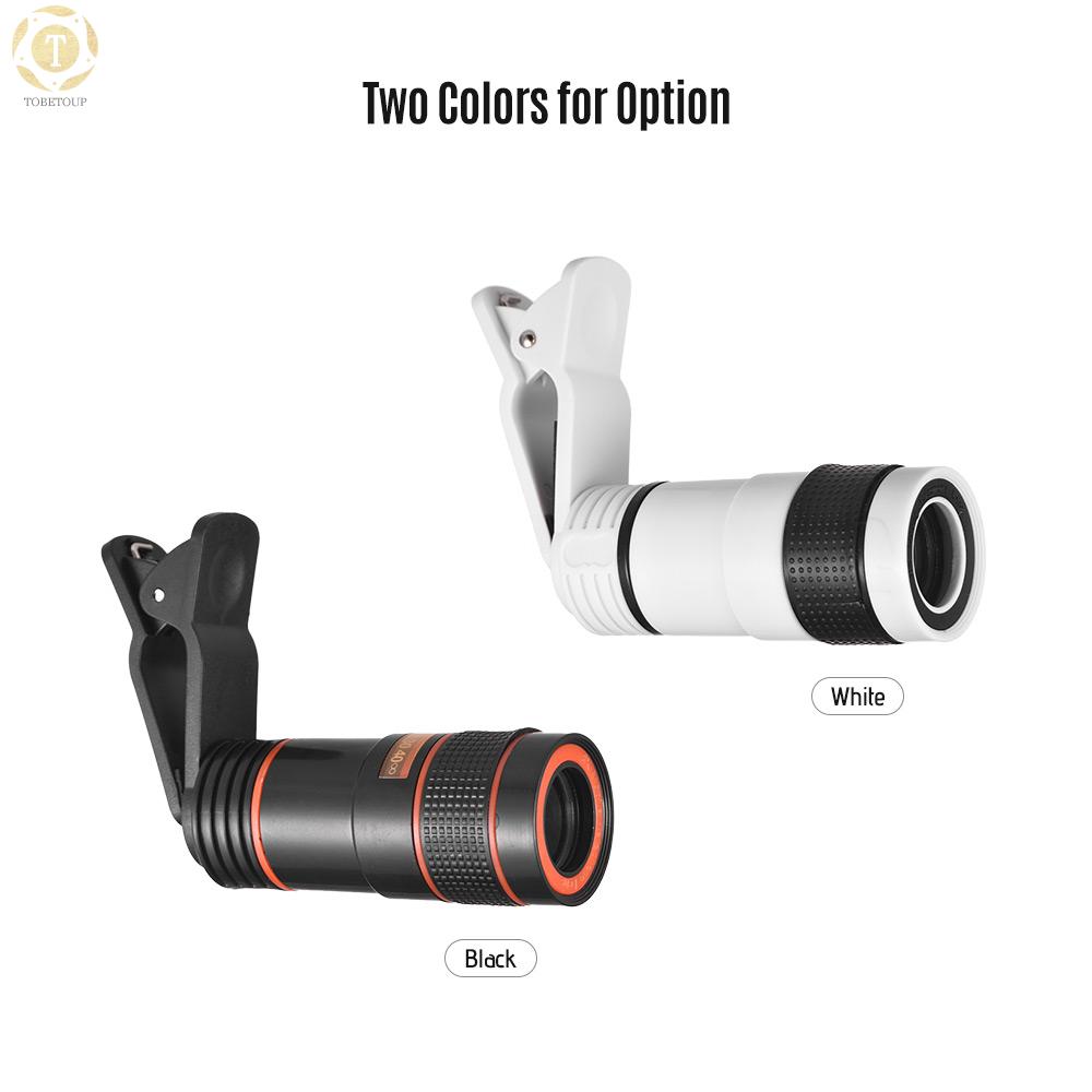 Shipped within 12 hours】 8X Zoom Optical Smartphone Telephoto Lens Portable Mobile Phone Telescope Lens with Clip Universal for iPhone Samsung HUAWEI Xiaomi HTC Most Phones Phone Lens [TO]